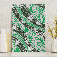 Matie Tahiti Tiare Monstera Canvas Wall Art Polynesian Pattern Curve Style - Polynesian Pride