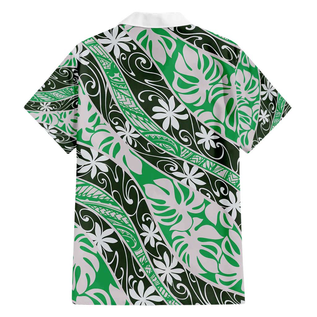 Matie Tahiti Tiare Monstera Hawaiian Shirt Polynesian Pattern Curve Style - Polynesian Pride