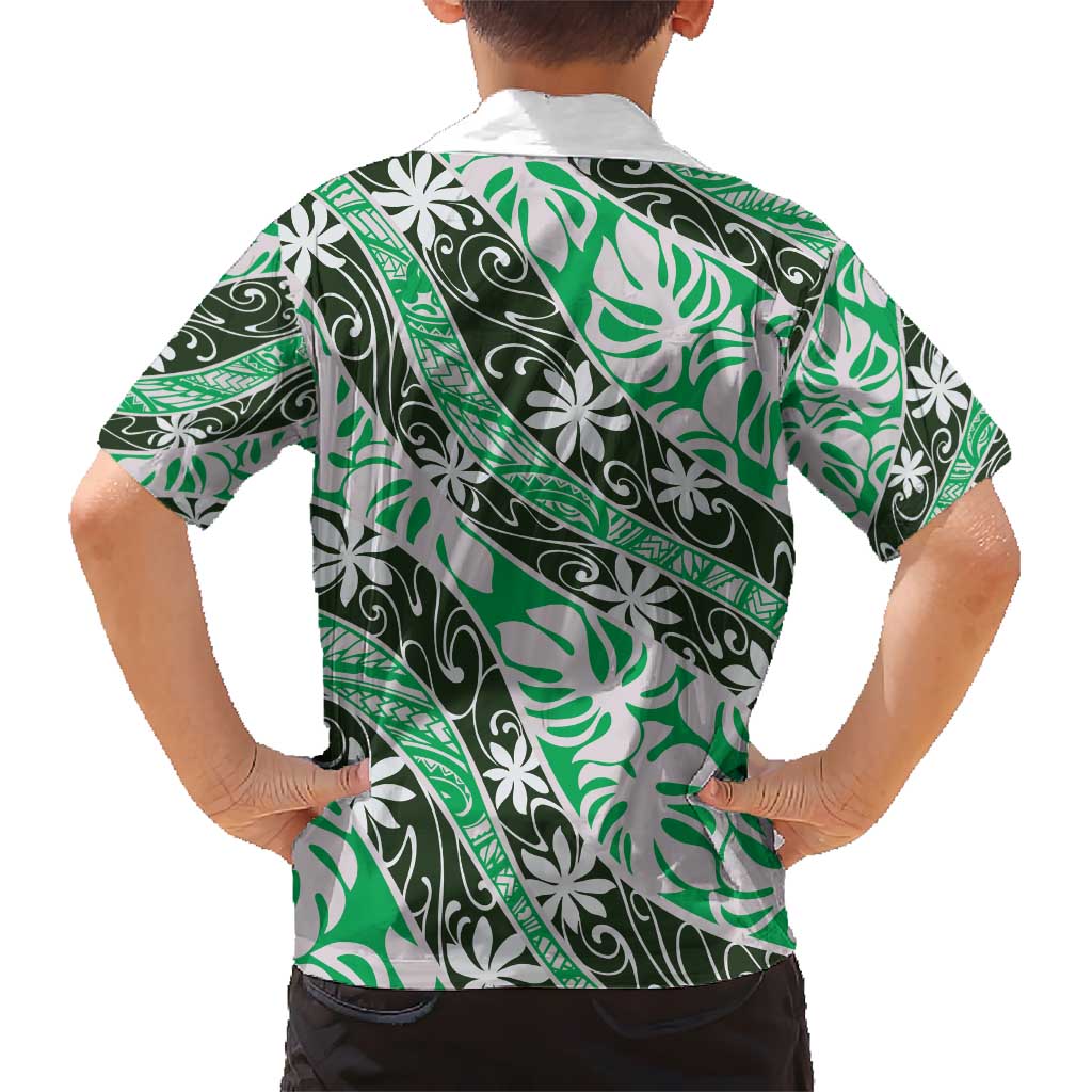 Matie Tahiti Tiare Monstera Hawaiian Shirt Polynesian Pattern Curve Style - Polynesian Pride