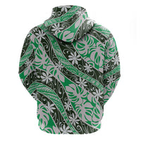 Matie Tahiti Tiare Monstera Hoodie Polynesian Pattern Curve Style - Polynesian Pride