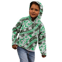 Matie Tahiti Tiare Monstera Kid Hoodie Polynesian Pattern Curve Style - Polynesian Pride
