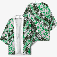 Matie Tahiti Tiare Monstera Kimono Polynesian Pattern Curve Style - Polynesian Pride