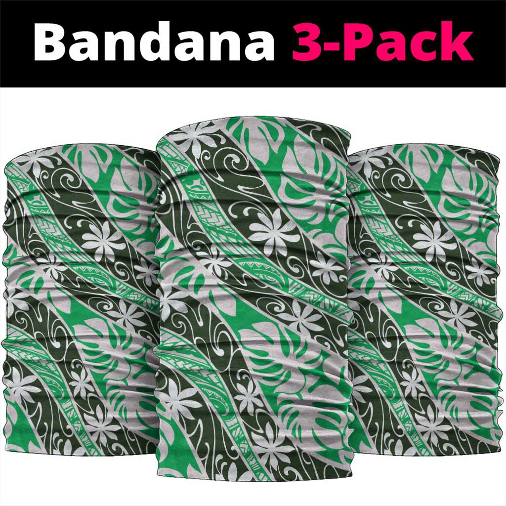 Matie Tahiti Tiare Monstera Neck Gaiter Polynesian Pattern Curve Style - Polynesian Pride