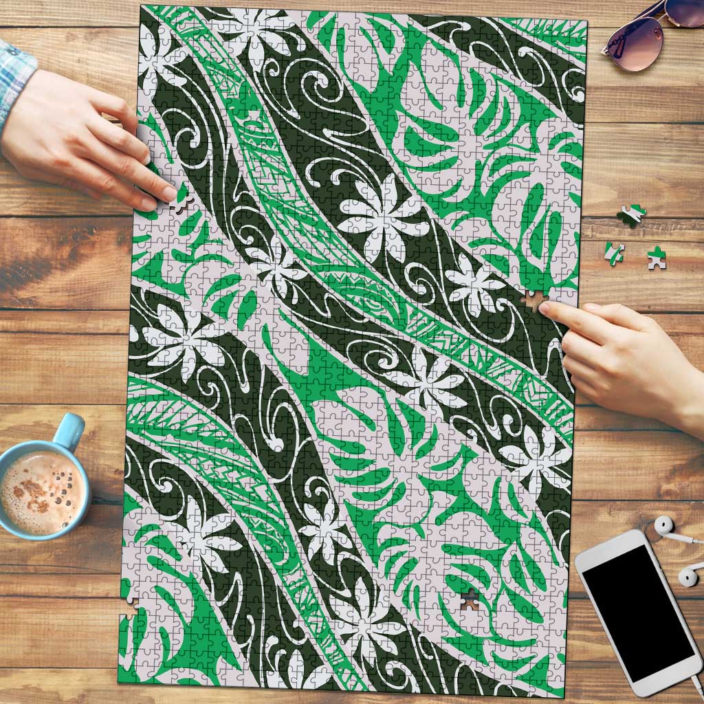Matie Tahiti Tiare Monstera Puzzle Polynesian Pattern Curve Style - Polynesian Pride
