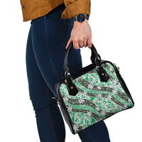 Matie Tahiti Tiare Monstera Shoulder Handbag Polynesian Pattern Curve Style - Polynesian Pride