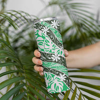 Matie Tahiti Tiare Monstera Skinny Tumbler Polynesian Pattern Curve Style - Polynesian Pride