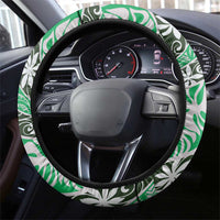 Matie Tahiti Tiare Monstera Steering Wheel Cover Polynesian Pattern Curve Style - Polynesian Pride