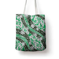 Matie Tahiti Tiare Monstera Tote Bag Polynesian Pattern Curve Style - Polynesian Pride