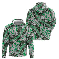 Matie Tahiti Tiare Monstera Zip Hoodie Polynesian Pattern Curve Style - Polynesian Pride