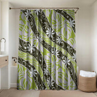 Olive Tahiti Tiare Monstera Bathroom Set Polynesian Pattern Curve Style - Polynesian Pride