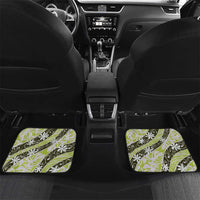 Olive Tahiti Tiare Monstera Car Mats Polynesian Pattern Curve Style - Polynesian Pride