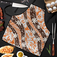 Puatou Tahiti Tiare Monstera Apron Polynesian Pattern Curve Style - Polynesian Pride