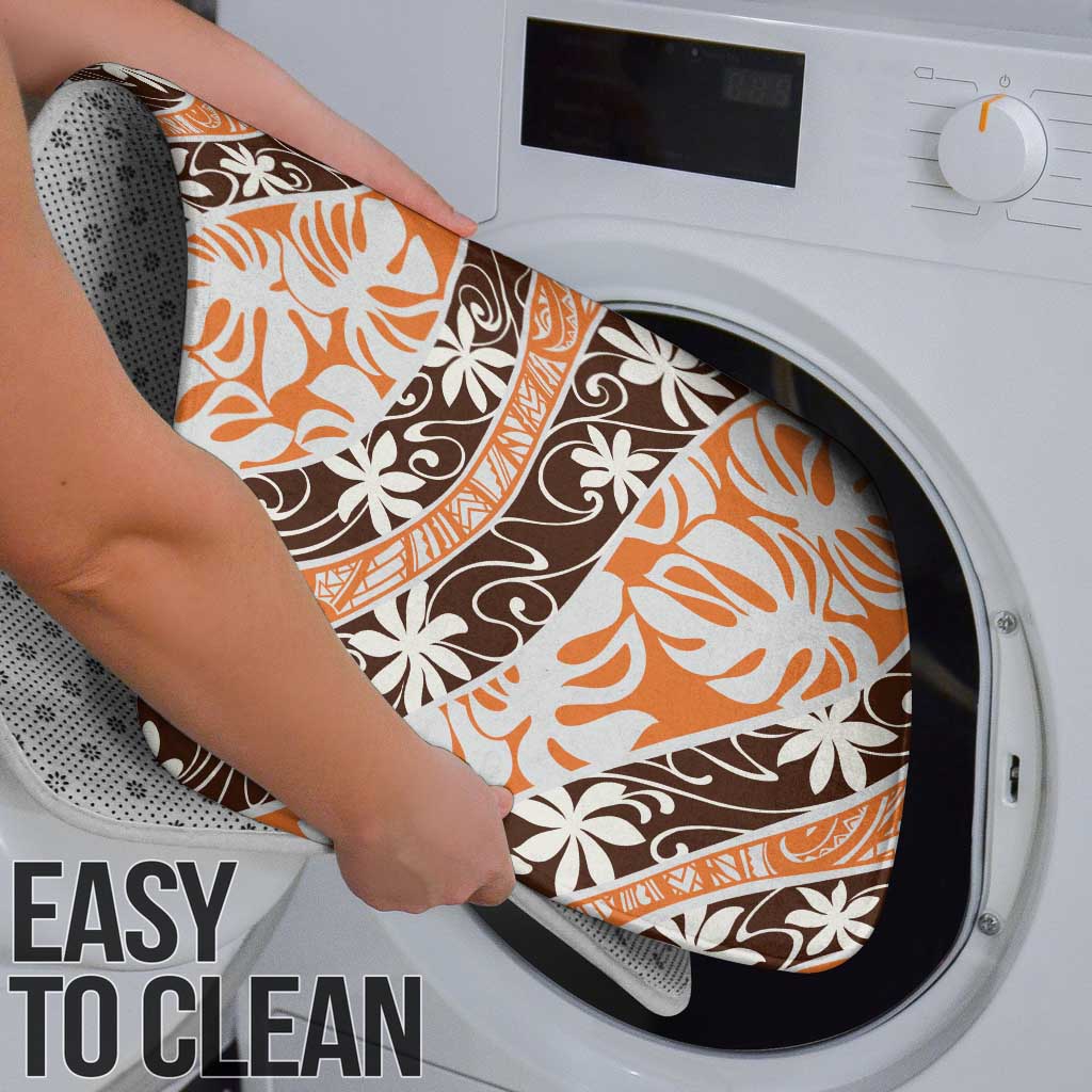 Puatou Tahiti Tiare Monstera Bathroom Set Polynesian Pattern Curve Style - Polynesian Pride