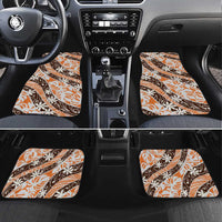 Puatou Tahiti Tiare Monstera Car Mats Polynesian Pattern Curve Style - Polynesian Pride