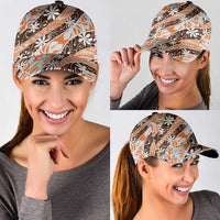 Puatou Tahiti Tiare Monstera Classic Cap Polynesian Pattern Curve Style - Polynesian Pride