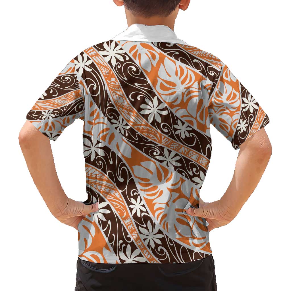 Puatou Tahiti Tiare Monstera Hawaiian Shirt Polynesian Pattern Curve Style - Polynesian Pride