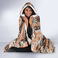 Puatou Tahiti Tiare Monstera Hooded Blanket Polynesian Pattern Curve Style - Polynesian Pride