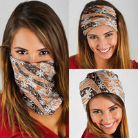 Puatou Tahiti Tiare Monstera Neck Gaiter Polynesian Pattern Curve Style - Polynesian Pride