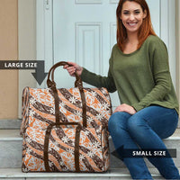 Puatou Tahiti Tiare Monstera Travel Bag Polynesian Pattern Curve Style - Polynesian Pride