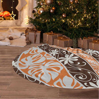 Puatou Tahiti Tiare Monstera Tree Skirt Polynesian Pattern Curve Style - Polynesian Pride