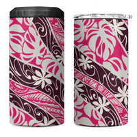 Tarona Tahiti Tiare Monstera 4 in 1 Can Cooler Tumbler Polynesian Pattern Curve Style - Polynesian Pride