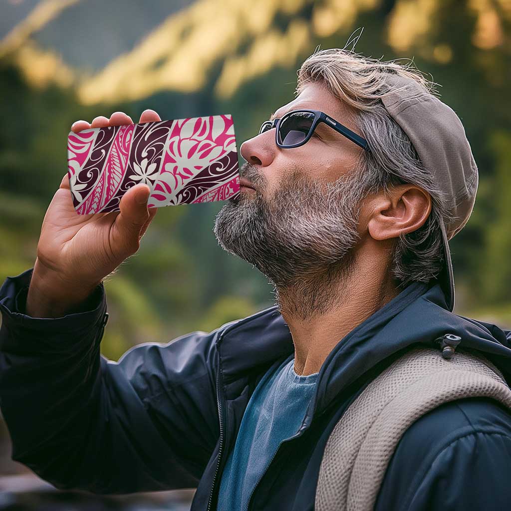 Tarona Tahiti Tiare Monstera 4 in 1 Can Cooler Tumbler Polynesian Pattern Curve Style - Polynesian Pride