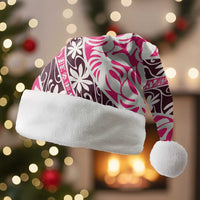 Tarona Tahiti Tiare Monstera Christmas Santa Hat Polynesian Pattern Curve Style - Polynesian Pride
