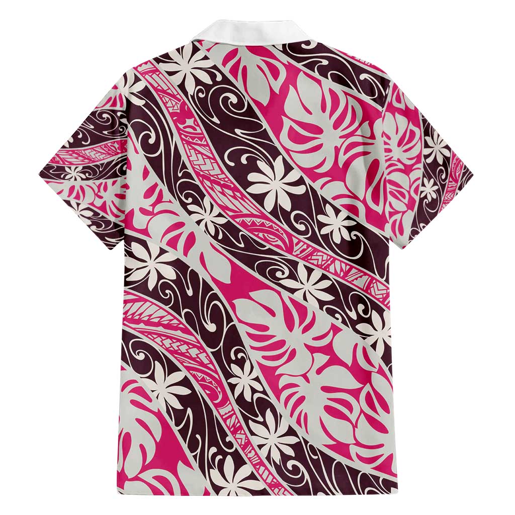 Tarona Tahiti Tiare Monstera Family Matching Puletasi and Hawaiian Shirt Polynesian Pattern Curve Style - Polynesian Pride