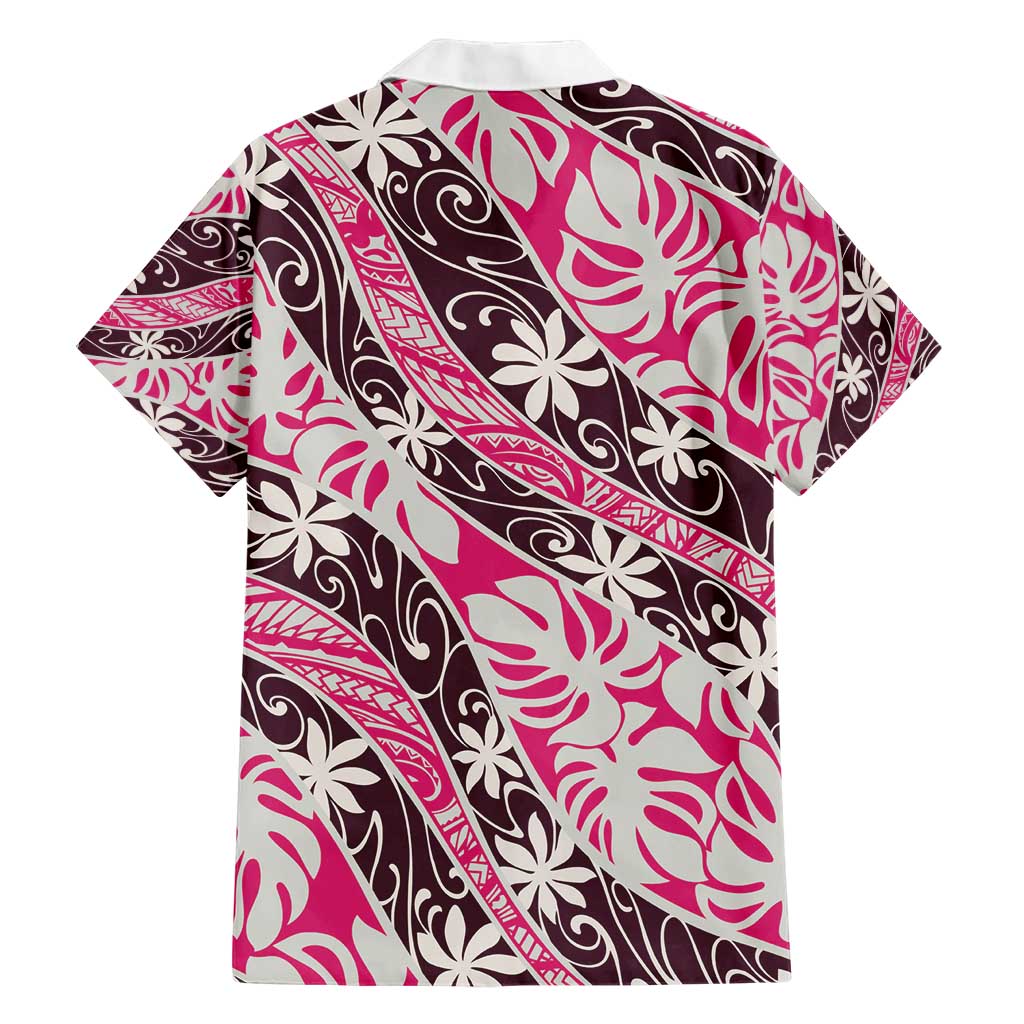 Tarona Tahiti Tiare Monstera Family Matching Short Sleeve Bodycon Dress and Hawaiian Shirt Polynesian Pattern Curve Style - Polynesian Pride