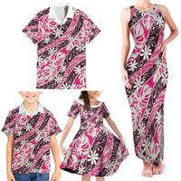 Tarona Tahiti Tiare Monstera Family Matching Tank Maxi Dress and Hawaiian Shirt Polynesian Pattern Curve Style - Polynesian Pride