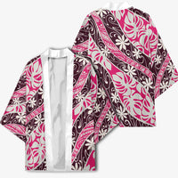 Tarona Tahiti Tiare Monstera Kimono Polynesian Pattern Curve Style - Polynesian Pride