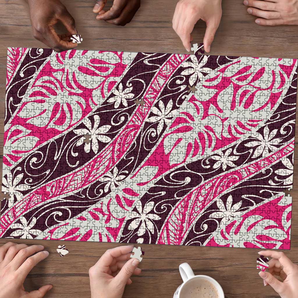 Tarona Tahiti Tiare Monstera Puzzle Polynesian Pattern Curve Style - Polynesian Pride
