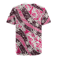 Tarona Tahiti Tiare Monstera Rugby Jersey Polynesian Pattern Curve Style - Polynesian Pride