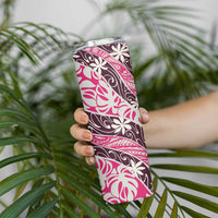 Tarona Tahiti Tiare Monstera Skinny Tumbler Polynesian Pattern Curve Style - Polynesian Pride