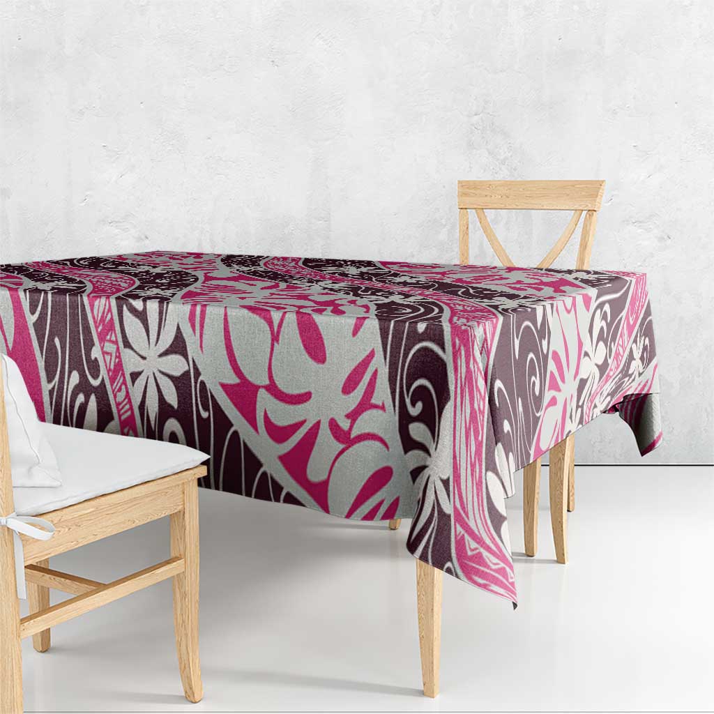 Tarona Tahiti Tiare Monstera Tablecloth Polynesian Pattern Curve Style - Polynesian Pride