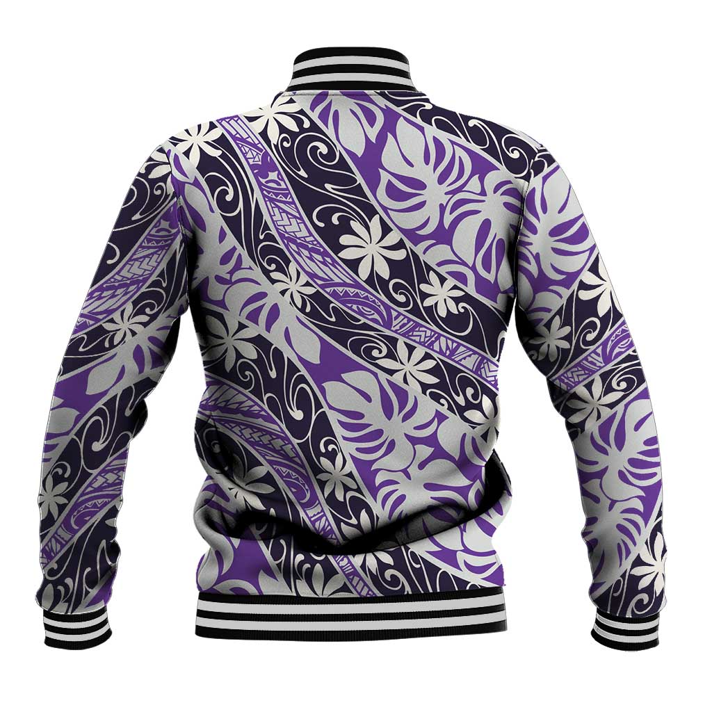 Vareau Tahiti Tiare Monstera Baseball Jacket Polynesian Pattern Curve Style - Polynesian Pride