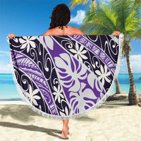 Vareau Tahiti Tiare Monstera Beach Blanket Polynesian Pattern Curve Style - Polynesian Pride