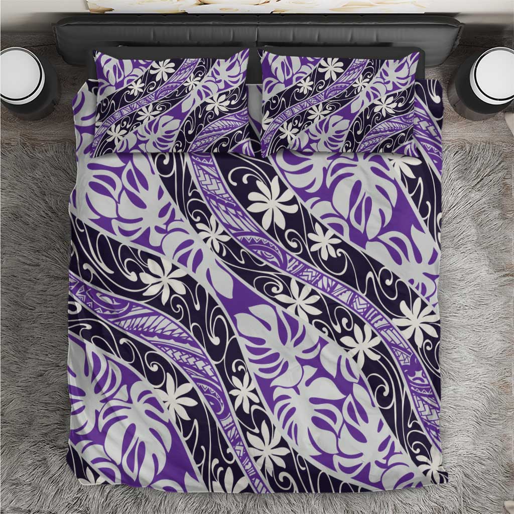 Vareau Tahiti Tiare Monstera Bedding Set Polynesian Pattern Curve Style - Polynesian Pride