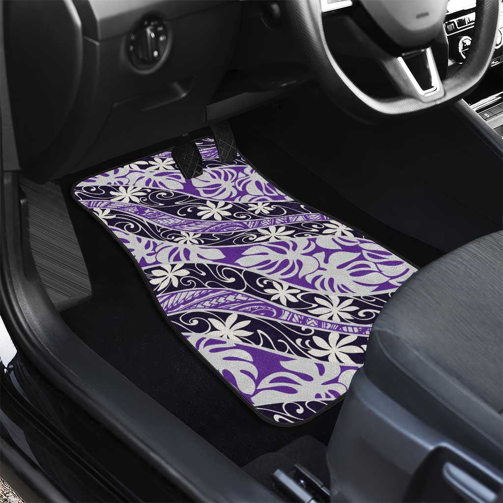 Vareau Tahiti Tiare Monstera Car Mats Polynesian Pattern Curve Style - Polynesian Pride
