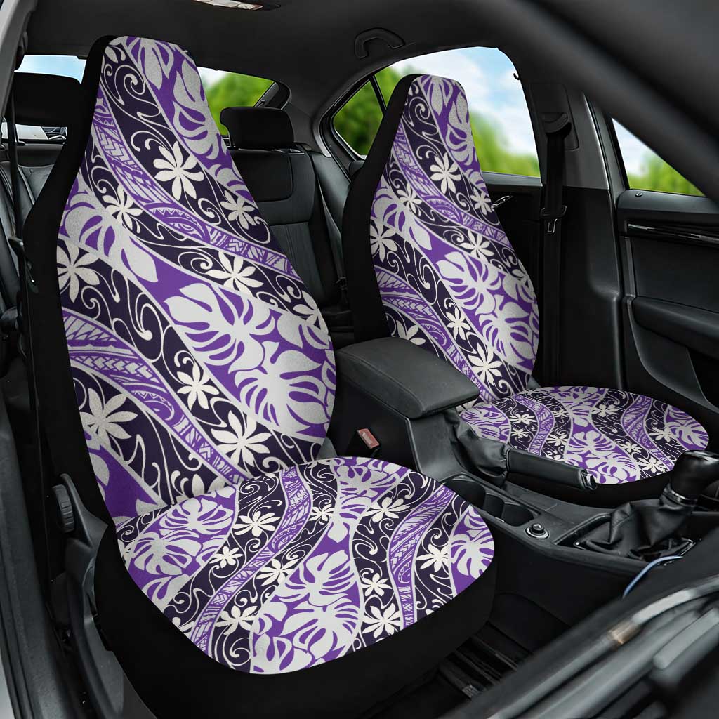 Vareau Tahiti Tiare Monstera Car Seat Cover Polynesian Pattern Curve Style - Polynesian Pride