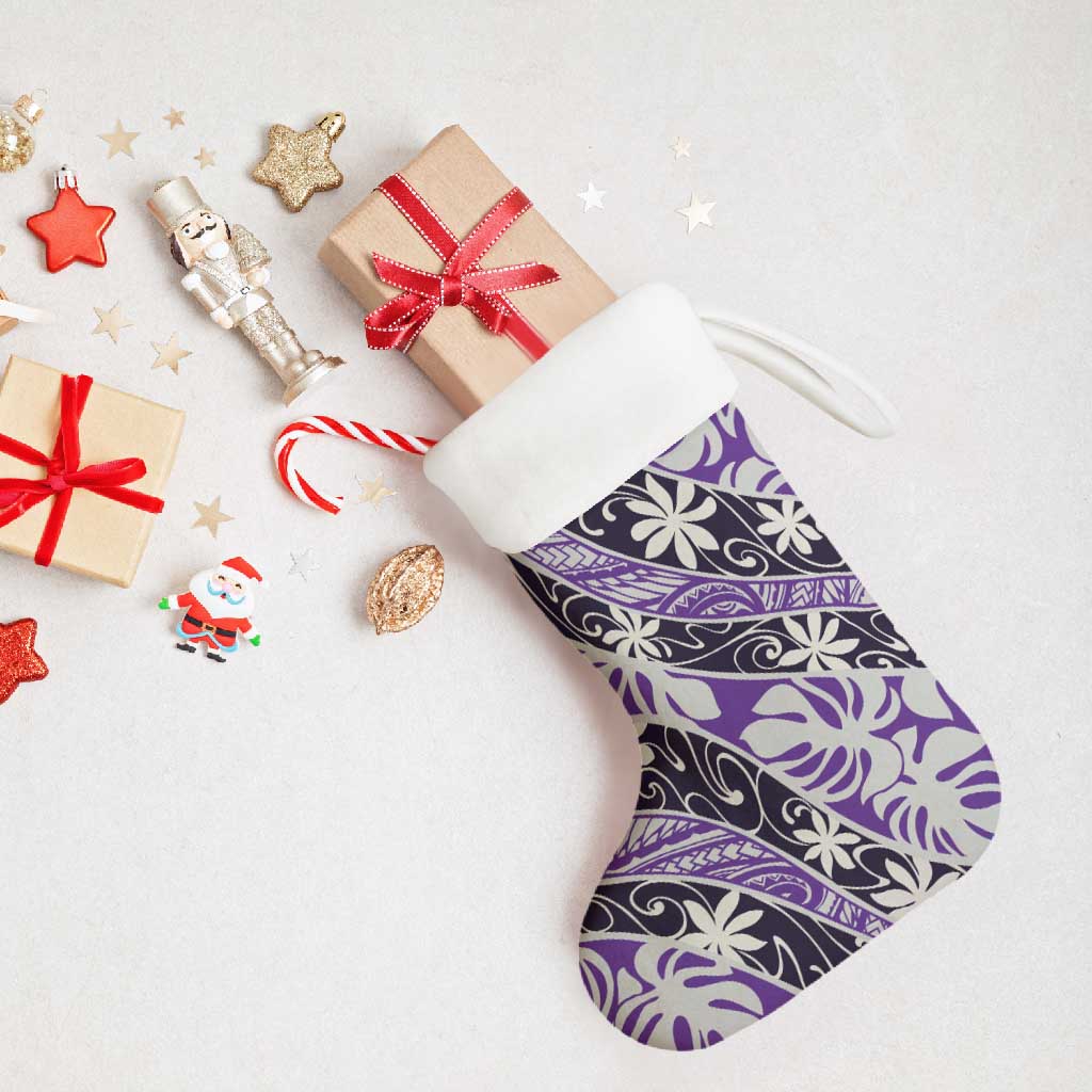 Vareau Tahiti Tiare Monstera Christmas Stocking Polynesian Pattern Curve Style - Polynesian Pride