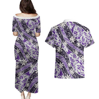 Vareau Tahiti Tiare Monstera Couples Matching Puletasi and Hawaiian Shirt Polynesian Pattern Curve Style - Polynesian Pride