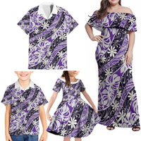 Vareau Tahiti Tiare Monstera Family Matching Off Shoulder Maxi Dress and Hawaiian Shirt Polynesian Pattern Curve Style - Polynesian Pride