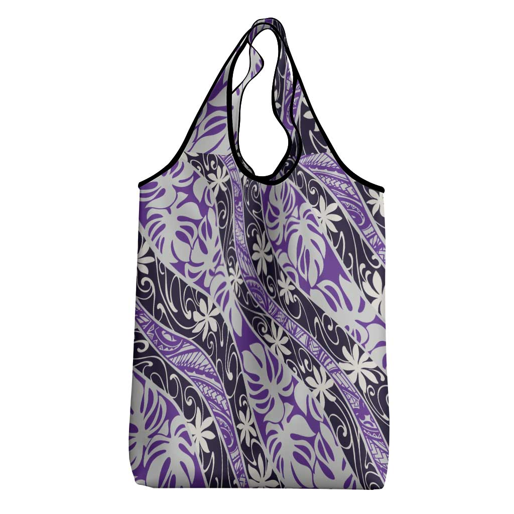 Vareau Tahiti Tiare Monstera Grocery Bag Polynesian Pattern Curve Style - Polynesian Pride