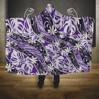 Vareau Tahiti Tiare Monstera Hooded Blanket Polynesian Pattern Curve Style - Polynesian Pride
