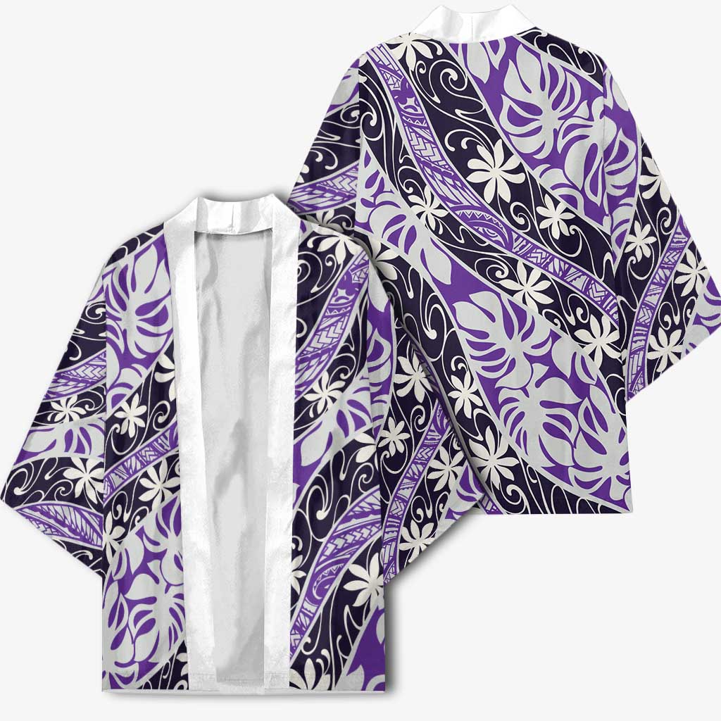 Vareau Tahiti Tiare Monstera Kimono Polynesian Pattern Curve Style - Polynesian Pride