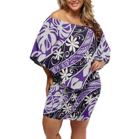 Vareau Tahiti Tiare Monstera Off Shoulder Short Dress Polynesian Pattern Curve Style - Polynesian Pride
