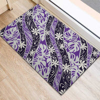 Vareau Tahiti Tiare Monstera Rubber Doormat Polynesian Pattern Curve Style - Polynesian Pride