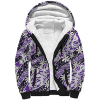Vareau Tahiti Tiare Monstera Sherpa Hoodie Polynesian Pattern Curve Style - Polynesian Pride
