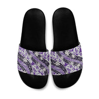 Vareau Tahiti Tiare Monstera Slide Sandals Polynesian Pattern Curve Style - Polynesian Pride